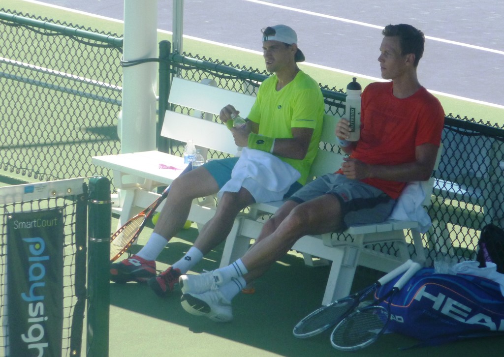 Ferrer and Berdych during their practice set