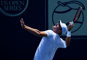 Reilly Opelka serves at the BB&T Atlanta Open/Getty Images